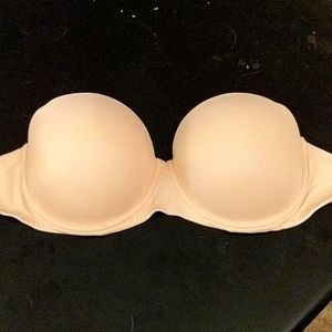 PINK, nude, strapless, push-up bra